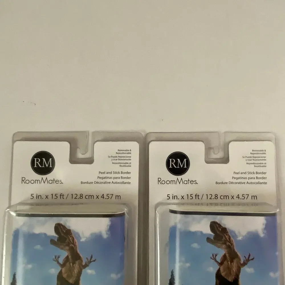 RoomMates Dinosaur Wall Border Peel Stick Lot of 2 Realistic T-Rex Kid Room 2017